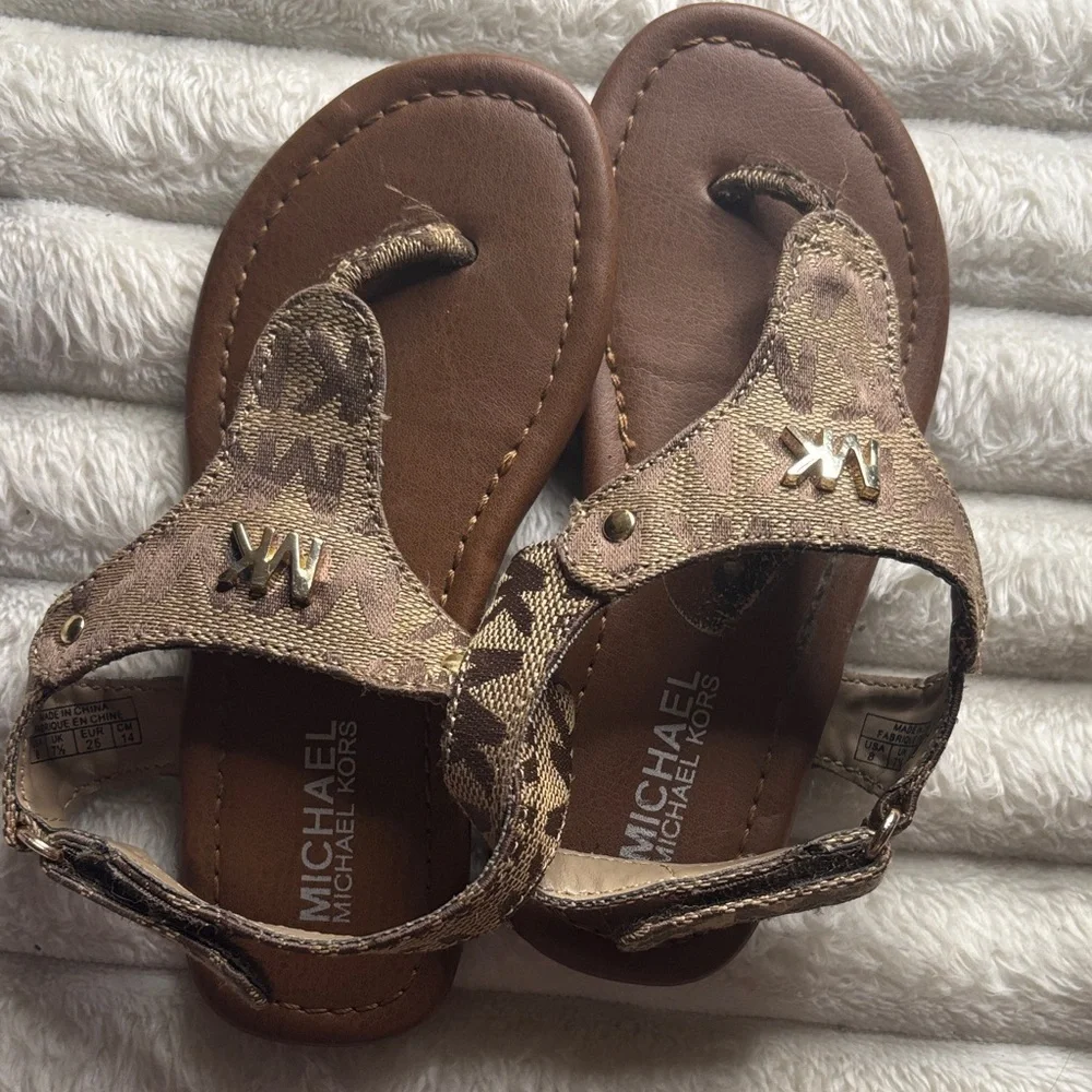 Michael Kors Kids Tan Patterned Sandals